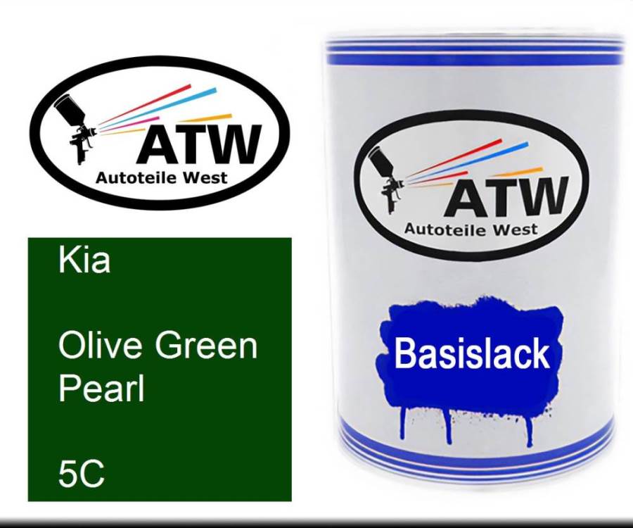 Kia, Olive Green Pearl, 5C: 500ml Lackdose, von ATW Autoteile West.